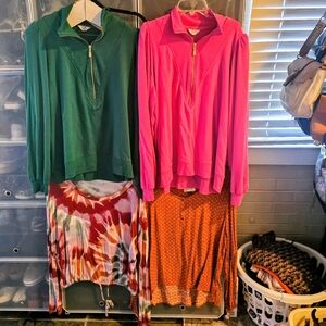 Crown & Ivy Quarter-Zip Tops Set